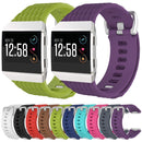 For Fitbit Ionic Dragon Scale Texture Silicone Watch Band with Buckle, Size:L(Blue Grey)