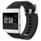 For Fitbit Ionic Herringbone Texture Silicone Watch Band with Buckle, Size:L(Black)