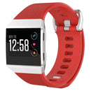For Fitbit Ionic Herringbone Texture Silicone Watch Band with Buckle, Size:L(Red)