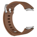 For Fitbit Ionic Herringbone Texture Silicone Watch Band with Buckle, Size:L(Coffee)