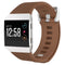 For Fitbit Ionic Herringbone Texture Silicone Watch Band with Buckle, Size:L(Coffee)