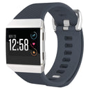 For Fitbit Ionic Herringbone Texture Silicone Watch Band with Buckle, Size:L(Dark Grey)