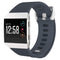 For Fitbit Ionic Herringbone Texture Silicone Watch Band with Buckle, Size:L(Dark Grey)