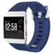 For Fitbit Ionic Herringbone Texture Silicone Watch Band with Buckle, Size:L(Dark Blue)