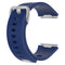 For Fitbit Ionic Herringbone Texture Silicone Watch Band with Buckle, Size:L(Dark Blue)
