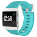 For Fitbit Ionic Herringbone Texture Silicone Watch Band with Buckle, Size:L(Mint Green)