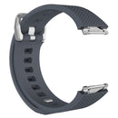 For Fitbit Ionic Herringbone Texture Silicone Watch Band with Buckle, Size:L(Blue Grey)