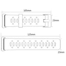 For Fitbit Ionic Two-tone Silicone Watch Band with Buckle, Size:L(Black + Grey)