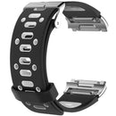 For Fitbit Ionic Two-tone Silicone Watch Band with Buckle & Connector(Black + Grey)