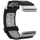 For Fitbit Ionic Two-tone Silicone Watch Band with Buckle & Connector(Black + Grey)