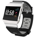 For Fitbit Ionic Two-tone Silicone Watch Band with Buckle & Connector(Black + Grey)