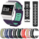 For Fitbit Ionic Two-tone Silicone Watch Band with Buckle & Connector(Black + Grey)