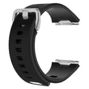 For Fitbit Ionic Twill Texture Silicone Watch Band with Buckle, Size:L(Black)