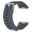 For Fitbit Ionic Twill Texture Silicone Watch Band with Buckle, Size:L(Blue Grey)