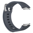 For Fitbit Ionic Twill Texture Silicone Watch Band with Buckle, Size:L(Blue Grey)