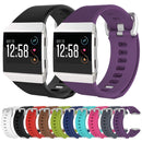 For Fitbit Ionic Twill Texture Silicone Watch Band with Buckle, Size:L(Blue Grey)