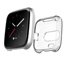 For Fitbit Versa Lite Smart Watch Silicone Protective Case(Transparent White)