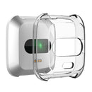 For Fitbit Versa Lite Smart Watch Silicone Protective Case(Transparent White)