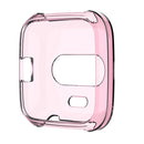 For Fitbit Versa Lite Smart Watch Silicone Protective Case(Transparent Pink)