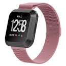 For Fitbit Versa Milanese Watch Band, Size:S(Rose Pink)