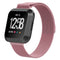 For Fitbit Versa Milanese Watch Band, Size:S(Rose Pink)