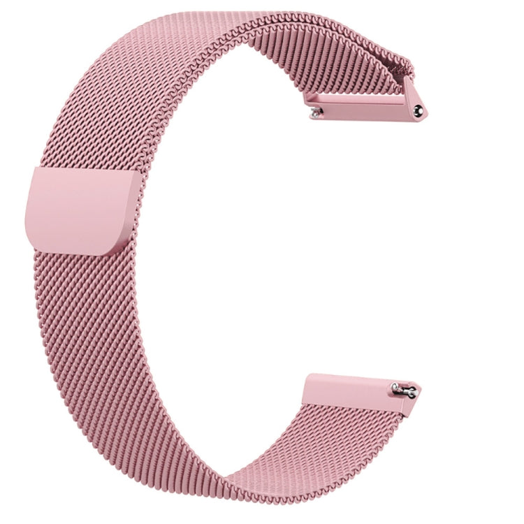 For Fitbit Versa Milanese Watch Band, Size:S(Rose Pink)