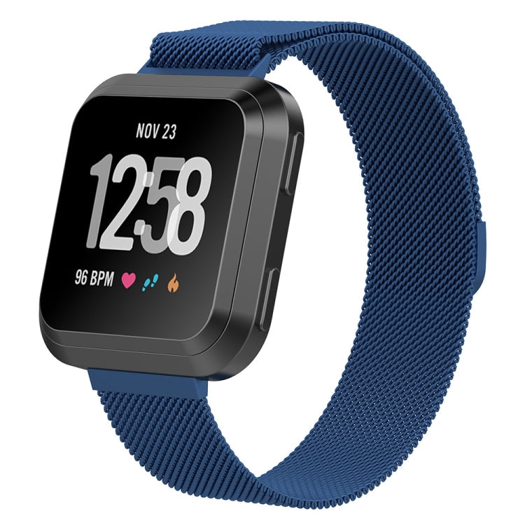 For Fitbit Versa Milanese Watch Band, Size:L(Blue)