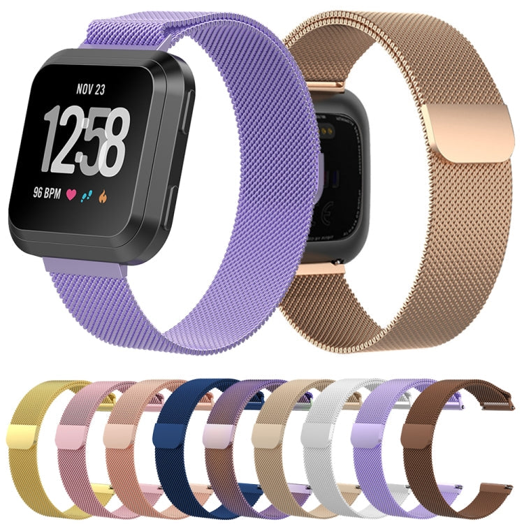 For Fitbit Versa Milanese Watch Band, Size:L(Blue)