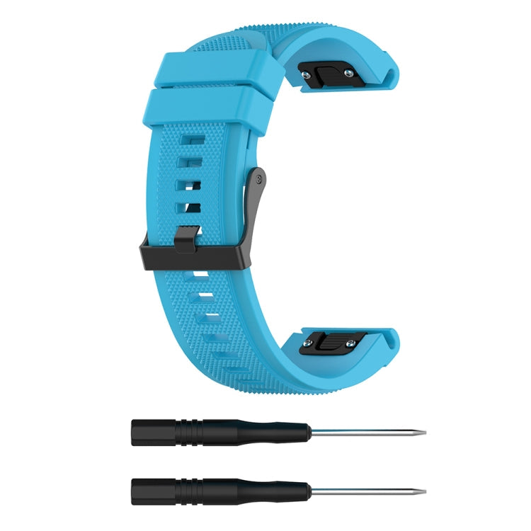 For Garmin Fenix 5X (26mm) Fenix3 / Fenix3 HR Silicone Watch Band(Sky Blue)