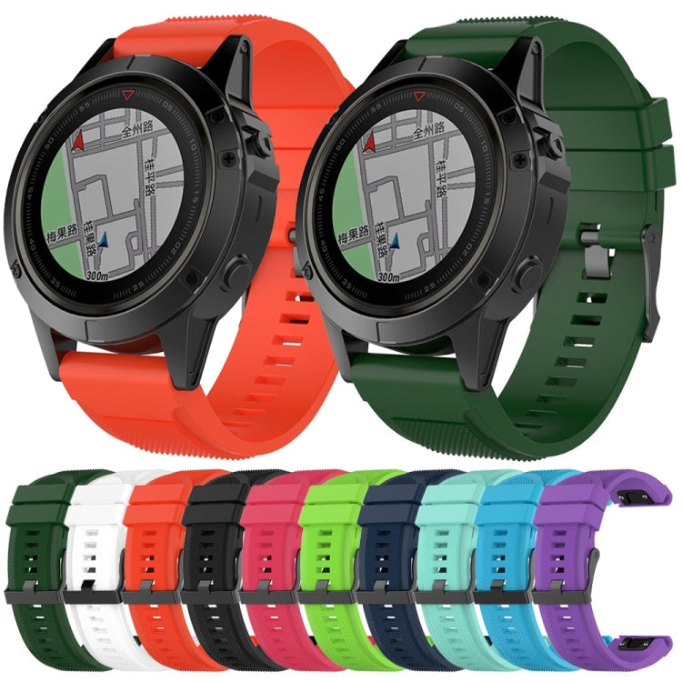 For Garmin Fenix 5X (26mm) Fenix3 / Fenix3 HR Silicone Watch Band(Black)