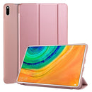 For Huawei MatePad Pro 10.8 inch 3-folding Horizontal Flip PU Leather + Shockproof Honeycomb TPU Case with Holder(Rose Gold)