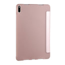 For Huawei MatePad Pro 10.8 inch 3-folding Horizontal Flip PU Leather + Shockproof Honeycomb TPU Case with Holder(Rose Gold)
