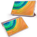 For Huawei MatePad Pro 10.8 inch 3-folding Horizontal Flip PU Leather + Shockproof Honeycomb TPU Case with Holder(Rose Gold)