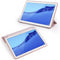 Huawei MediaPad T5 10 inch 3-folding Horizontal Flip PU Leather + Shockproof Honeycomb TPU Case with Holder(Rose Gold)