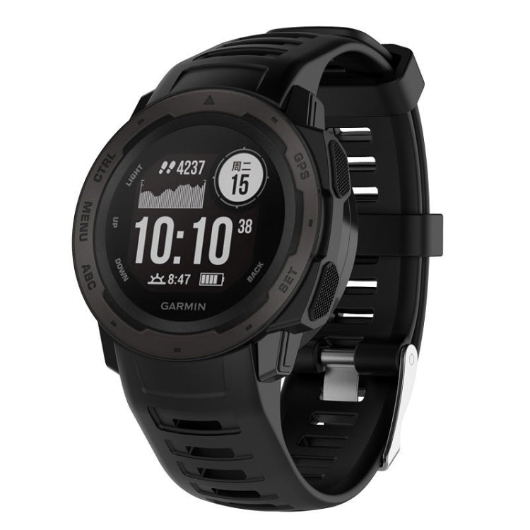 For Garmin Instinct Silicone Watch Band(Black)
