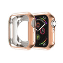 For Apple Watch Series 3 & 2 & 1 42mm Plating TPU Round Hole Hollowing Protective Case(Rose Gold)