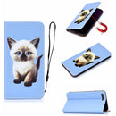 For iPhone SEï¼ˆ2020ï¼‰ / 7 / 8 3D Painting Horizontal Flip Leather Case with Holder & Card Slot & Wallet & Lanyard(Cat)