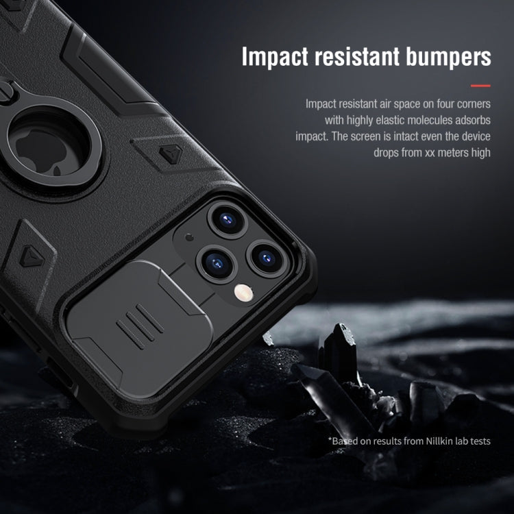 For iPhone 11 Pro Max NILLKIN Shockproof CamShield Armor Protective Case with Invisible Ring Holder(Black)