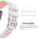 For Apple Watch Series 7 41mm / 6 & SE & 5 & 4 40mm / 3 & 2 & 1 38mm Two-color Double-breasted Silicone Watch Band(White Pink)