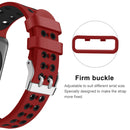 For Apple Watch Series 7 41mm / 6 & SE & 5 & 4 40mm / 3 & 2 & 1 38mm Two-color Double-breasted Silicone Watch Band(Red Black)