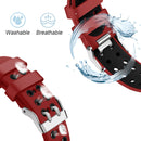For Apple Watch Series 7 41mm / 6 & SE & 5 & 4 40mm / 3 & 2 & 1 38mm Two-color Double-breasted Silicone Watch Band(Red Black)