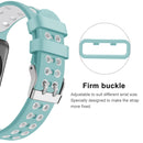 For Apple Watch Series 7 41mm / 6 & SE & 5 & 4 40mm / 3 & 2 & 1 38mm Two-color Double-breasted Silicone Watch Band(Green White)