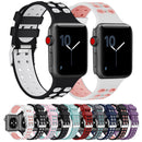 For Apple Watch Series 7 41mm / 6 & SE & 5 & 4 40mm / 3 & 2 & 1 38mm Two-color Double-breasted Silicone Watch Band(White Pink)