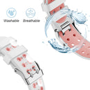 For Apple Watch Series 7 45mm / 6 & SE & 5 & 4 44mm / 3 & 2 & 1 42mm Two-color Double-breasted Silicone Watch Band(White Pink)