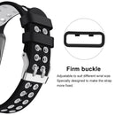 For Apple Watch Series 7 45mm / 6 & SE & 5 & 4 44mm / 3 & 2 & 1 42mm Two-color Double-breasted Silicone Watch Band(Black White)