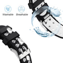 For Apple Watch Series 7 45mm / 6 & SE & 5 & 4 44mm / 3 & 2 & 1 42mm Two-color Double-breasted Silicone Watch Band(Black White)