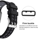 For Apple Watch Series 7 45mm / 6 & SE & 5 & 4 44mm / 3 & 2 & 1 42mm Two-color Double-breasted Silicone Watch Band(Black Gray)