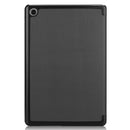 For Huawei MediaPad M5 Lite 10.0 inch Custer Pattern Pure Color Horizontal Flip Leather Case with Three-folding Holder & with Sleep / Wake-up Function(Black)