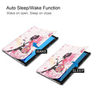 For Huawei MediaPad M5 Lite 10.0 inch Custer Painted PU Leather Case with Sleep / Wake-up Function & 3-Fold Holder(Elf Girl)