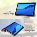 For Huawei MediaPad M5 Lite 10.0 inch Custer Painted PU Leather Case with Sleep / Wake-up Function & 3-Fold Holder(Elf Girl)